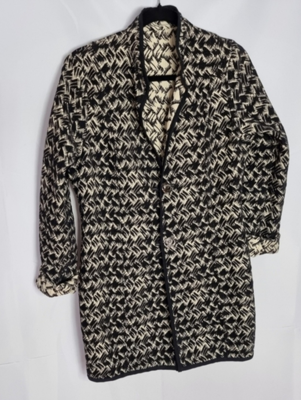 Trimdin Woven Black & Cream Women's Reversible Jacket Size S